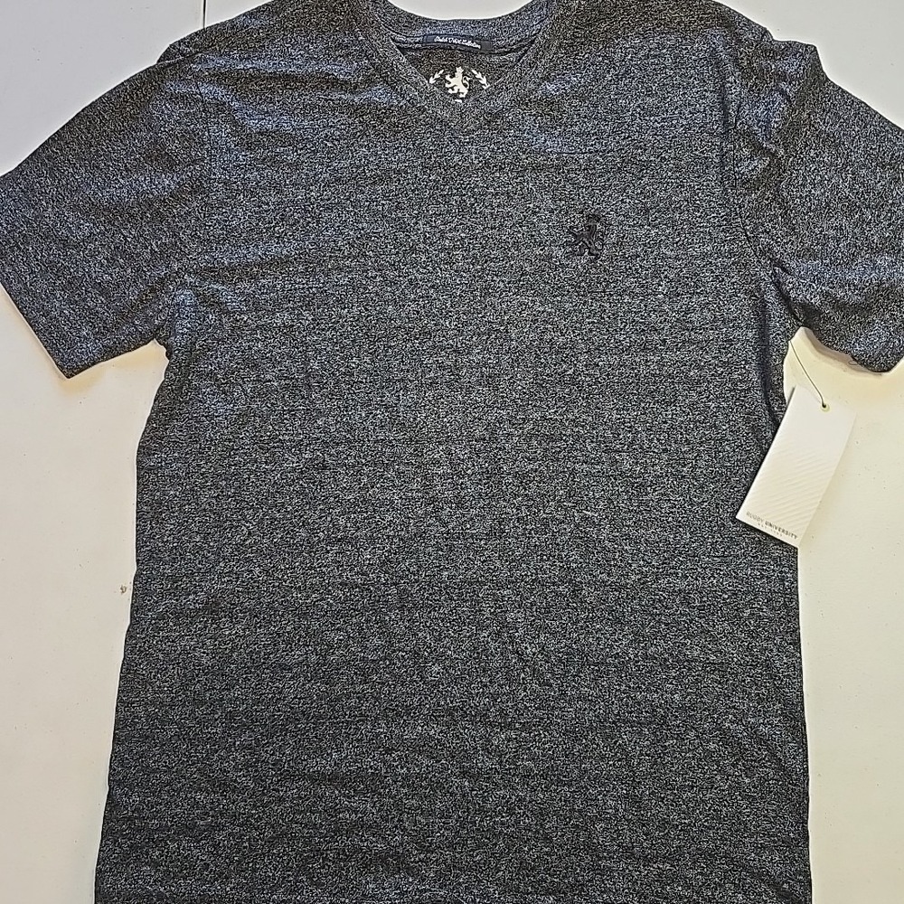 Rugby University Dark‎ Gray Short Sleeve Shirt Medium M Embroidered NWT
